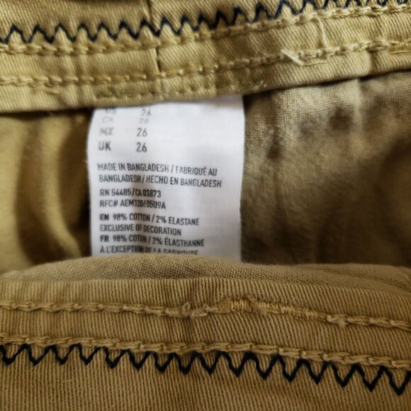 American Eagle Classic Cargo Shorts Men's Size 26 Tan Active Flex - Picture 5 of 7